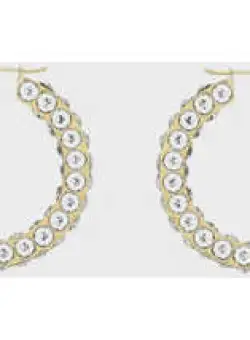 AMINA MUADDI Jan Hoop Earrings WHITE CRYSTALS&GOLD BASE