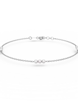 Bratara din aur alb cu perle naturale