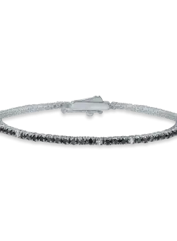 Bratara tennis din aur alb cu diamante negre de 0.2ct