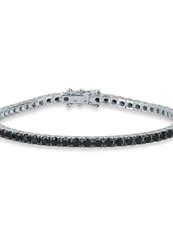 Bratara tennis din aur alb cu diamante negre de 3.2ct