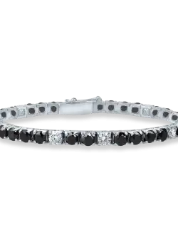 Bratara tennis din aur alb cu diamante negre si incolore de 11.19ct