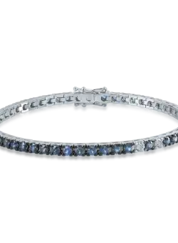Bratara tennis din aur alb cu safire de 3.9ct si diamante de 0.3ct