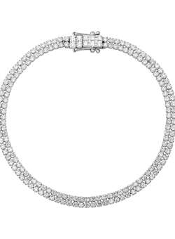 Bratara tennis din aur alb de 14K cu diamante de 2.645ct