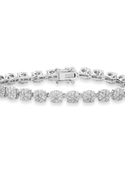 Bratara tennis din aur alb de 18K cu diamante de 2ct