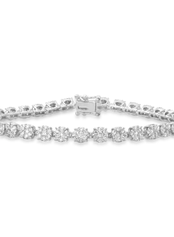Bratara tennis din aur alb de 18K cu diamante de 2ct