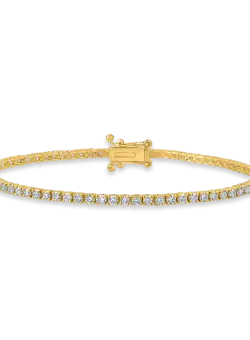 Bratara tennis din aur galben cu diamante de 2ct