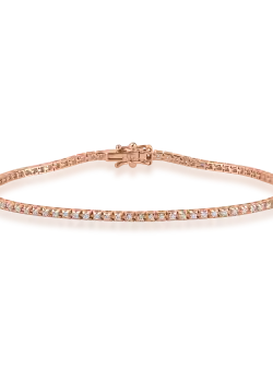 Bratara tennis din aur roz cu diamante de 0.45ct