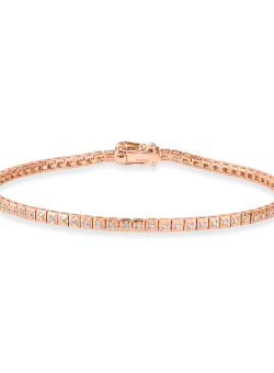 Bratara tennis din aur roz cu diamante de 0.5ct