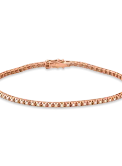 Bratara tennis din aur roz de 18K cu diamante maro de 1.22ct
