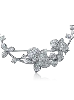 Brosa din aur alb cu diamante microsetting de 1.3ct