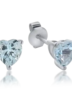 Cercei din aur alb cu aquamarine de 0.9ct
