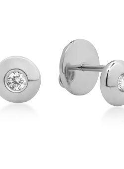 Cercei din aur alb cu diamante de 0.12ct