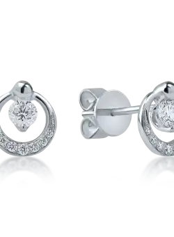 Cercei din aur alb cu diamante de 0.25ct