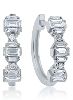 Cercei din aur alb cu diamante de 0.44ct