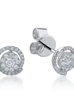 Cercei din aur alb cu diamante de 0.47ct