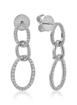 Cercei din aur alb cu diamante de 0.48ct
