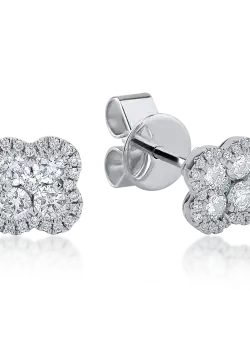 Cercei din aur alb cu diamante de 0.49ct