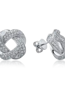 Cercei din aur alb cu diamante de 0.6ct