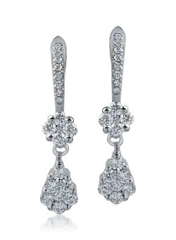 Cercei din aur alb cu diamante de 0.92ct