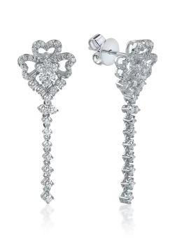 Cercei din aur alb cu diamante de 1.264ct