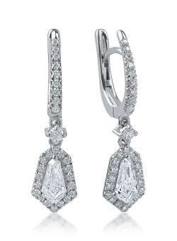 Cercei din aur alb cu diamante de 1.26ct