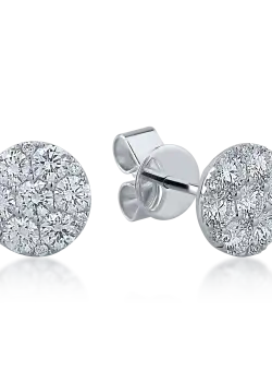 Cercei din aur alb cu diamante de 1.27ct