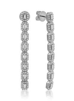Cercei din aur alb cu diamante de 1.57ct