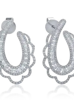 Cercei din aur alb cu diamante de 2.49 ct