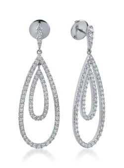 Cercei din aur alb cu diamante de 2.7ct