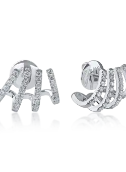 Cercei din aur alb cu diamante microsetting de 0.6ct