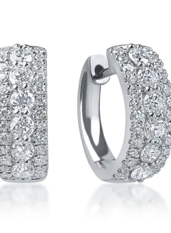 Cercei din aur alb cu diamante microsetting de 1.3ct