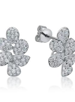 Cercei din aur alb cu diamante microsetting de 1.9ct