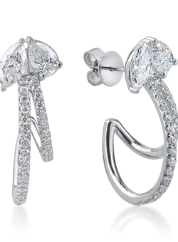 Cercei din aur alb cu diamante microsetting de 1.9ct