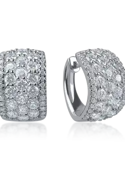 Cercei din aur alb cu diamante microsetting de 2.7ct