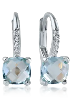 Cercei din aur alb cu topaze de 2.2ct