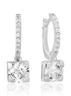 Cercei din aur alb de 14K