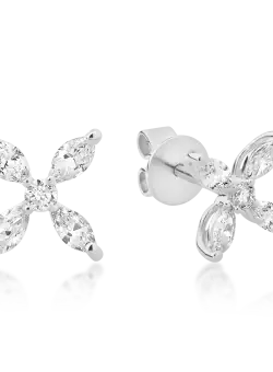 Cercei din aur alb de 14K cu diamante de 0.54ct