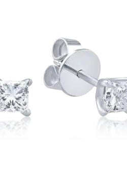 Cercei din aur alb de 18K cu diamante de 0.6ct