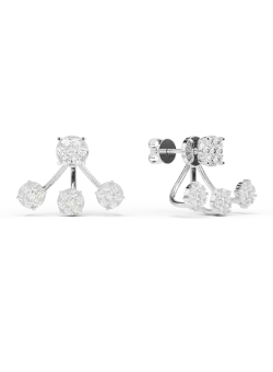 Cercei din aur alb de 18K cu diamante de 0.72ct