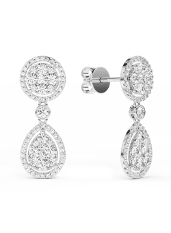 Cercei din aur alb de 18K cu diamante de 2.34ct