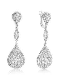 Cercei din aur alb de 18K cu diamante de 3.22ct
