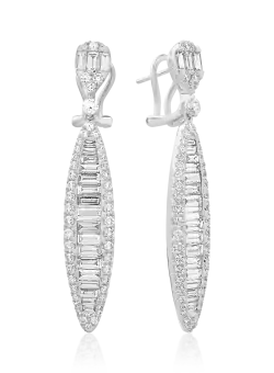 Cercei din aur alb de 18K cu diamante de 4.54ct