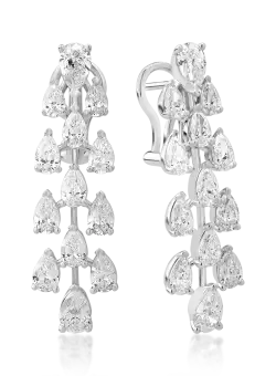 Cercei din aur alb de 18K cu diamante de 4.95ct