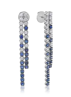 Cercei din aur alb de 18K cu safire de 2.23ct si diamante de 1.4ct