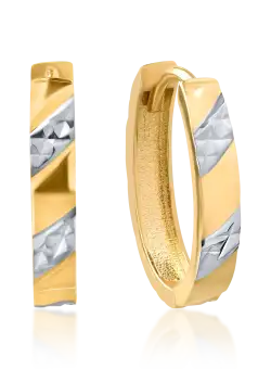 Cercei din aur alb-galben de 14K