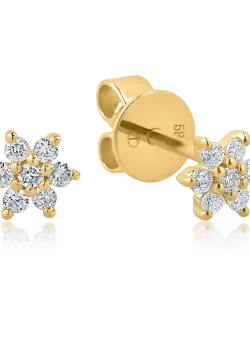 Cercei din aur galben cu diamante de 0.14ct