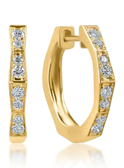 Cercei din aur galben cu diamante de 0.34ct