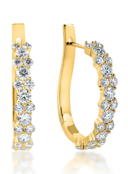 Cercei din aur galben cu diamante microsetting de 2ct