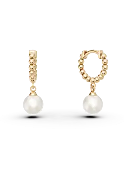 Cercei din aur galben cu perle sintetice