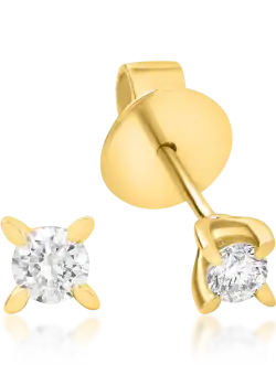 Cercei din aur galben de 18K cu diamante de 0.4ct